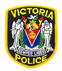 obo~! POLICE SHERIFF UNIFORM PATCH Victoria Canada Semper Liber Police - Picture 1 of 2