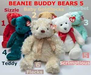 Juguetes de peluche: Ty Beanie Buddy Bears 5:14" diferentes raros Buddy Bears con etiqueta Sw. - Imagen 1 de 8