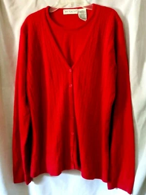 Red Pullover Sweater Women's Size 12-14 Large White Stag Brand Free Shipping - Image 1 of 4
