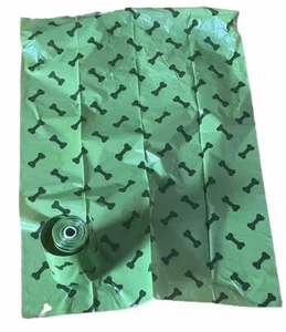 Dog Waste / Poop Bags - 150 (10 Rolls of 15 ) Green W/ Bone Print - Picture 1 of 3