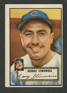 1952 Topps #217 George Stirnweiss  ~VG+  Cleveland Indians