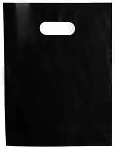 100 Black Bags for Small Business 2 Mil 12"x15" Merchandise Bags Extra Thick ... - Picture 1 of 8