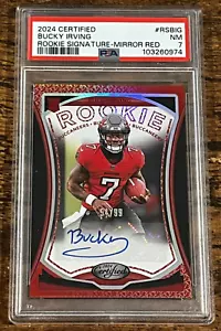 2024 Certified Bucky Irving RC Signature Mirror Red RC /99 PSA 7 - Bild 1 von 2