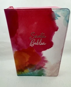 Biblia Letra Grande rv1960 Tamano Manual Acuarela Cierre Indice - Picture 1 of 9