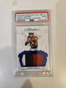 2018 Panini Flawless Coll. Rookie Patches Sapphire Lamar Jackson ?15 PSA 9