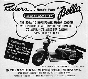 1955 Zundapp Bella 200 Motor Scooter Original Ad - Picture 1 of 1