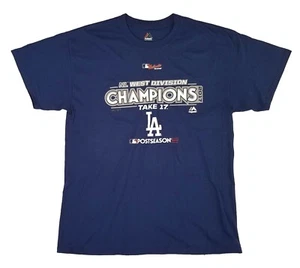 Los Angeles Mens Dodgers Majestic Royal 2017 NL West Division Champions | L (44) - Picture 1 of 2