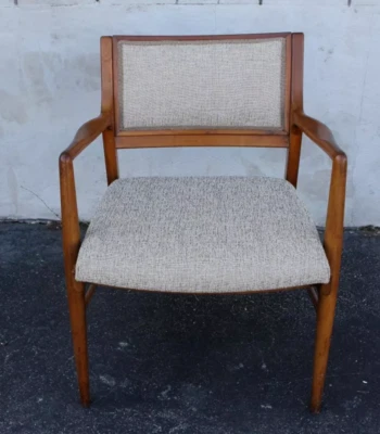 Modern Teakwood Armchair, New Upholstery - Image 1 of 4