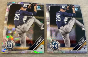 2X MACKENZIE GORE 2019 BOWMAN CHROME #BCP-73 ATOMIC & MEGA MOJO REFRACTOR RC LOT - Picture 1 of 2