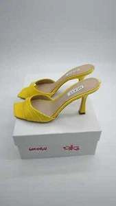 GUESS Scarpa shoes Sandalo Donna Woman Giallo Ecopelle Size 37 GUE014LZ - Picture 1 of 8