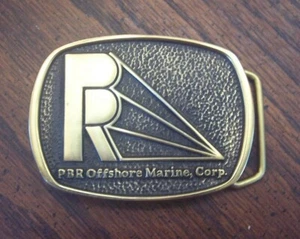 Hebilla de cinturón de latón vintage BTS ~ PBR Offshore Marine Corp - Imagen 1 de 3