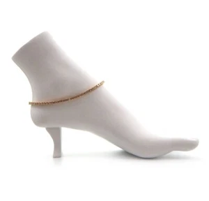 3mm 12" Tennis Chain Anklet Cubic Zirconia Ankle Bracelet 14k Gold Plated. - Picture 1 of 7