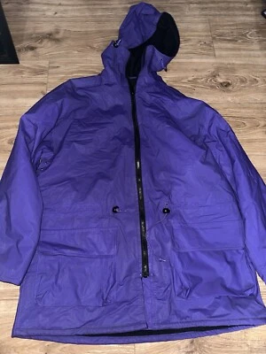 Vintage Talla M Wippette Rainthings BRIGHT PURPLE Chaqueta de Lluvia de Vinilo "Wet Look", Foto 1 de 2
