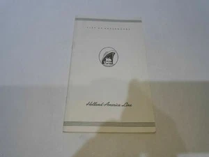 List of Passengers Holland America Line s.s. Maasdam 1962 - Picture 1 of 5