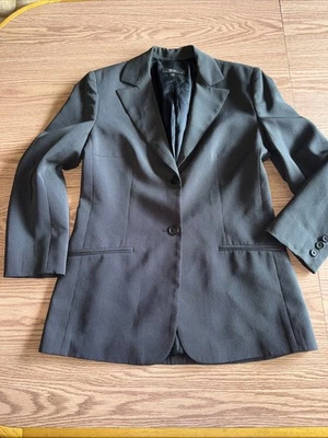 Blazer BCBG Paris Largo Débil Rayas 2 Botones Negro/Peine Talla 2 Foto 1 de 4