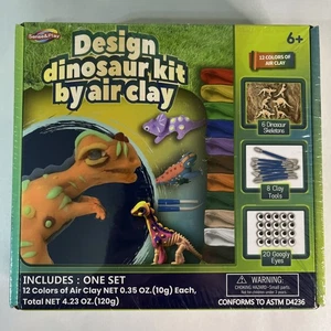 Design Dinosaur Kit by Air Clay Toy Kids Childrens Craft Activity for 6 Animals - Picture 1 of 3