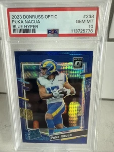 2023 Panini Donruss Optic PUKA NACUA Rookie BLUE HYPER PSA 10 Gem Mint RC SP NFL - Picture 1 of 2