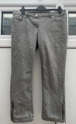 Dorothy Perkins Slightly Textured Grey Fabric Straight Leg Jeans Size 14 - Image 1 of 4