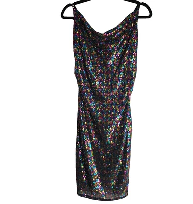 Vestido Grace Karin Lentejuelas Cuello Drapeado Bodycon Fiesta Cami Multicolor Para Mujer Talla L Foto 1 de 4