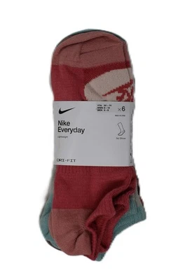 Nike Unisex Todos los Días Ligeros No-Show Calcetines de Entrenamiento Multicolor/Rosa FB3281-9 Foto 1 de 3