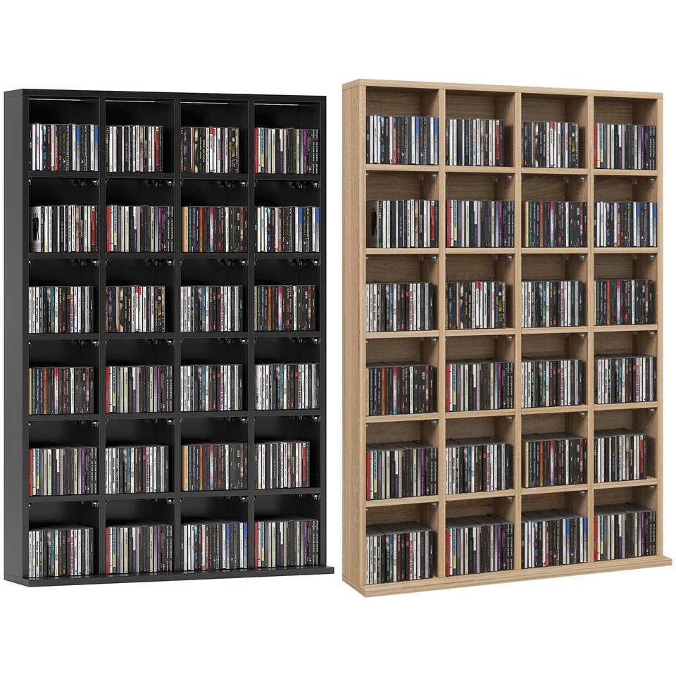 HOMCOM Mobile Libreria Porta CD con 24 Scompartimenti Regolabili - Immagine 1 di 1