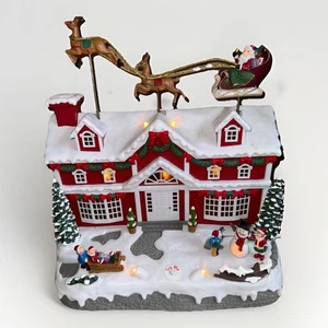 Eluceo Motion Animated Musical Christmas House with Santa and Reindeer 8 Songs - Picture 1 of 16