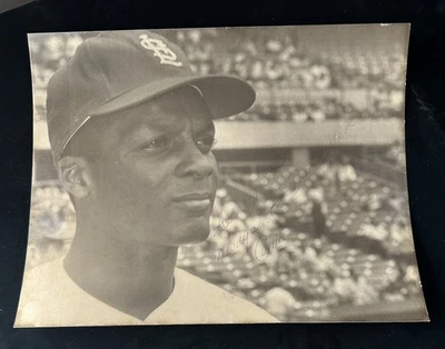 Foto Original Personalizada Años 60 FIRMADA por Cardinals Star Curt Flood Foto 1 de 3