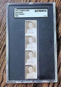 Chick Hafey HOF 1935-37 George Burke Photo Stamps Uncut Panel Of Four *Rarity* - Picture 1 of 2
