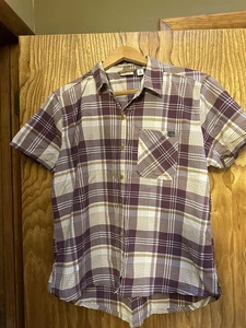 Women’s LL Bean Short Sleeve Plaid Shirt Size M - Picture 1 of 4