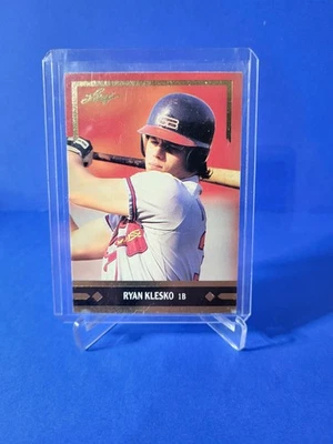 1991 Leaf Baseball Ryan Klesko Rookie Card Gold Rookies #BC21 Atlanta Braves RC - Imagem 1 de 3