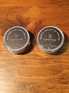 Lemongrass Spa Products Restore Lip Treatment .5oz & Brown Sugar Lip Polish .5oz - Picture 1 of 4