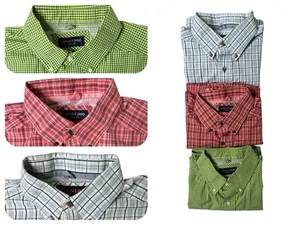 Ariat Pro Series Herren Hemd Kurzarm Button Down Grün Blau Pink Größe L - Bild 1 von 24