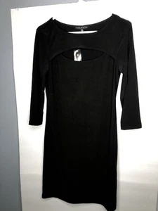 Abito donna nero manica lunga buco della serratura Tiana B taglia 4P nuovo con etichetta - Foto 1 di 7