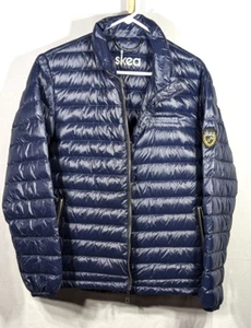 NWT Mens Duck Down Puffer SKEA Harry Jacket Sz S Blue Lightweight Branded Warm - Picture 1 of 11