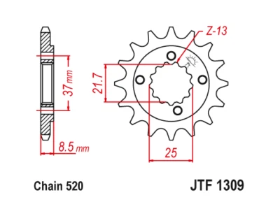 JT Front Sprocket 16 16T Tooth TRX 400EX X 05-14 XR600R XR650L Predator 500 - Imagem 1 de 2