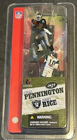 Jerry Rice Raiders Chad Pennington Jets McFarlane NFL 3" 2 Pk Factory Sealed NEW Cover