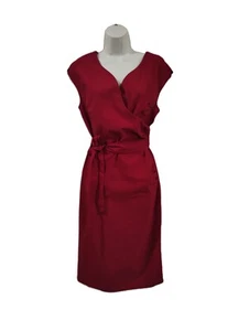 Muxxn Boutique Dress Womens Size 2XL Red Wrap V-Neck Sleeveless Waist Drawstring - Picture 1 of 18