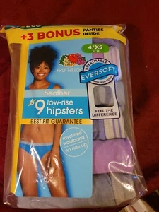 FRUIT OF THE LOOM HEATHER 9 pair LOW-RISE HIPSTERS SIZE 4 (XS) NEW UNOPENED - Picture 1 of 8