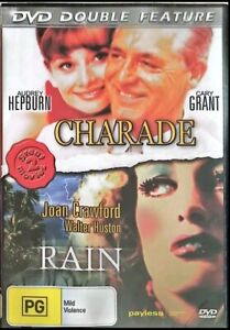 New/Unsealed Charade & Rain Double Feature R4 R0 DVD Audrey Hepburn Cary Grant 