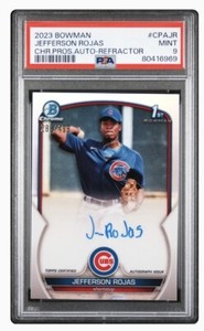2023 Bowman Chrome Jefferson Rojas Refractor Prospect Auto #288/499 PSA 9 Cubs