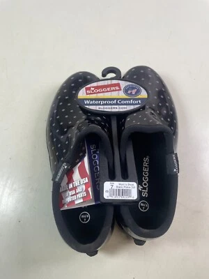 Sloggers Black Polka Dot Garden/Rain Waterproof Shoe Women's Size 7 NEW - Image 1 of 4