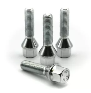 4x M12 x 1.5 40mm Extended Wheel Spacer Bolts, Tapered Seat, BMW 5 Series - Picture 1 of 2
