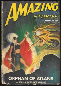 AMAZING STORIES, 1947 February - Orphan of Atlans - vintage pulp - Picture 1 of 8