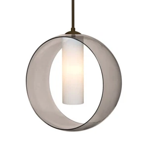 Besa Lighting Plato 1 Light Cord Pendant, Bronze/Gray - 1JT-PLATOSM-BR - Picture 1 of 1