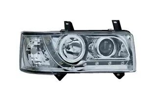 VW Transporter Short Nose T4 96-03 Chrome LED DRL Projector Headlights Lamps - Picture 1 of 1