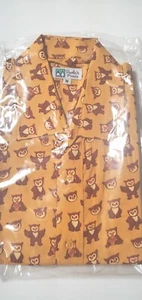 Paola's Pixels Owlbear Button Up Hemd Herren Größe (M) Gelb Kurzarm Freizeit  - Bild 1 von 2