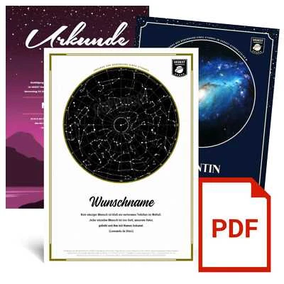 Last-Minute-Geschenke: Sterntaufe als Geschenk zum Selbstdruck A4 Express E-Mail - Bild 1 von 4