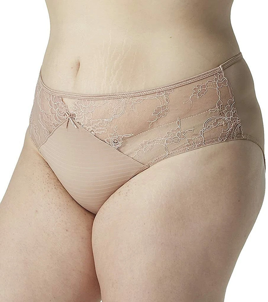 Ashley Graham 760461 Basic Hi Cut Brief Panty 2x Cappuccino