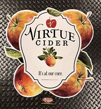 Virtue Cider Michigan Hard Cider “It’s At Our Core”Metal Beer Sign 24x24” Nice!