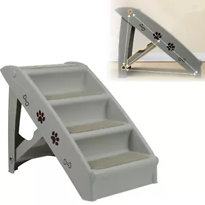 4 Stufen Klappbar Hundetreppe Haustiertreppe Tiertreppe Hundestiege Kleine Hunde - Bild 1 von 12